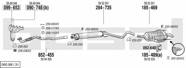  060.981.31 Exhaust system 06098131