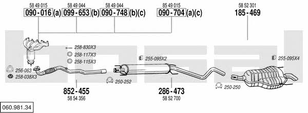  060.981.34 Exhaust system 06098134