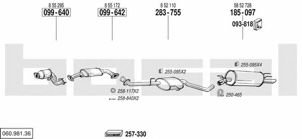Bosal 060.981.36 Exhaust system 06098136