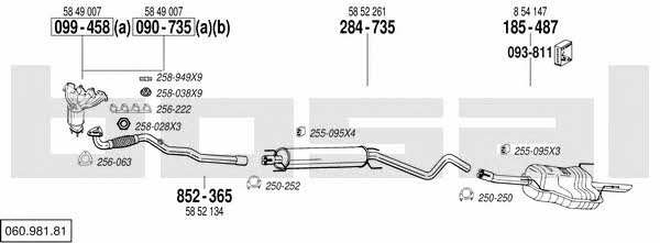 Bosal 060.981.81 Exhaust system 06098181 06098181 Bosal Exhaust system