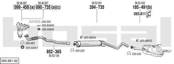 Bosal 060.981.82 Exhaust system 06098182 06098182 Bosal Exhaust system