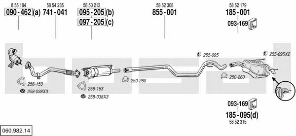 Bosal 060.982.14 Exhaust system 06098214