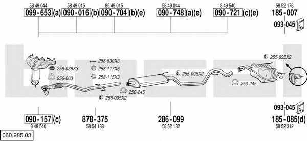 Bosal 060.985.03 Exhaust system 06098503