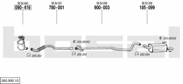 Bosal 060.990.10 Exhaust system 06099010 06099010 Bosal Exhaust system