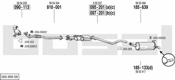 Bosal 060.990.58 Exhaust system 06099058