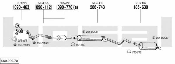 Bosal 060.990.70 Exhaust system 06099070 06099070 Bosal Exhaust system
