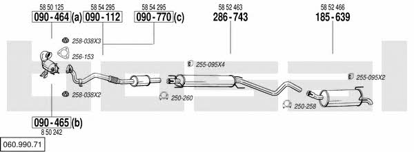Bosal 060.990.71 Exhaust system 06099071 06099071 Bosal Exhaust system