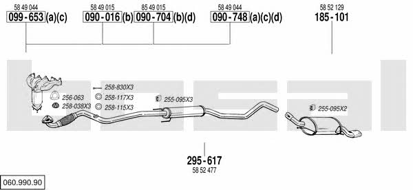 Bosal 060.990.90 Exhaust system 06099090