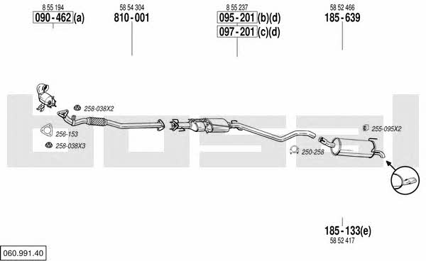 Bosal 060.991.40 Exhaust system 06099140
