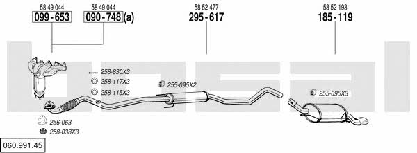 Bosal 060.991.45 Exhaust system 06099145 06099145 Bosal Exhaust system