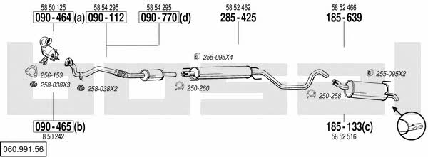  060.991.56 Exhaust system 06099156