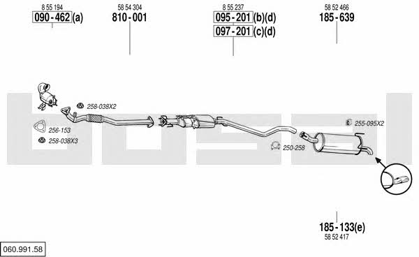 Bosal 060.991.58 Exhaust system 06099158
