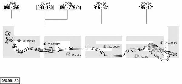 Bosal 060.991.62 Exhaust system 06099162