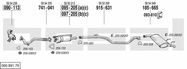 Bosal 060.991.70 Exhaust system 06099170