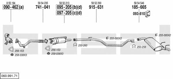 Bosal 060.991.71 Exhaust system 06099171