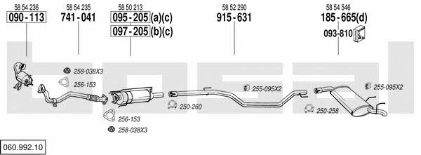 Bosal 060.992.10 Exhaust system 06099210