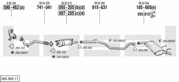 Bosal 060.992.11 Exhaust system 06099211