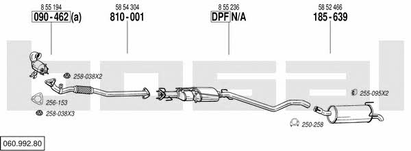 Bosal 060.992.80 Exhaust system 06099280