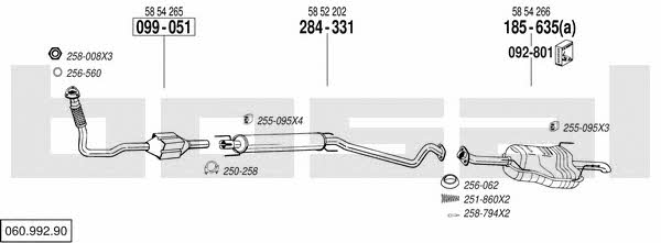 Bosal 060.992.90 Exhaust system 06099290