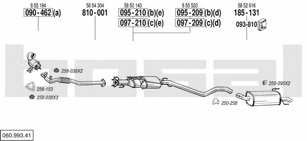 Bosal 060.993.41 Exhaust system 06099341