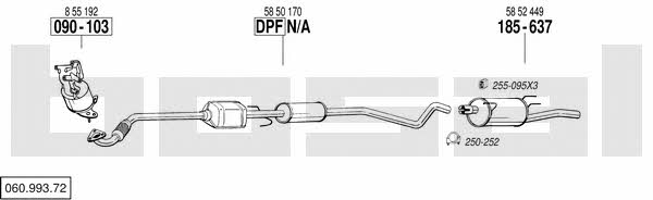 Bosal 060.993.72 Exhaust system 06099372 06099372 Bosal Exhaust system