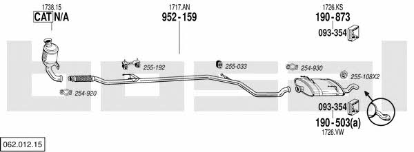 Bosal 062.012.15 Exhaust system 06201215 06201215 Bosal Exhaust system
