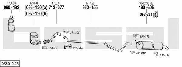 Bosal 062.012.25 Exhaust system 06201225 06201225 Bosal Exhaust system