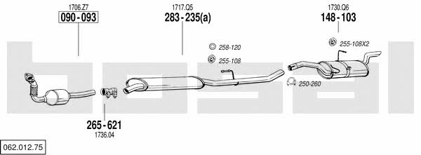 Bosal 062.012.75 Exhaust system 06201275