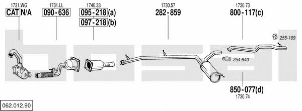 Bosal 062.012.90 Exhaust system 06201290