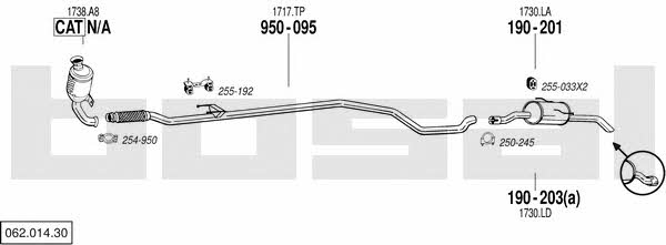 Bosal 062.014.30 Exhaust system 06201430 06201430 Bosal Exhaust system