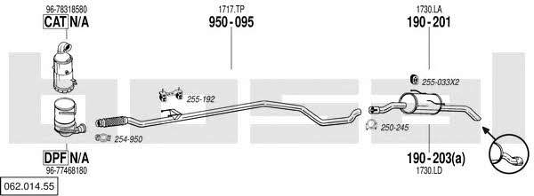 Bosal 062.014.55 Exhaust system 06201455 06201455 Bosal Exhaust system