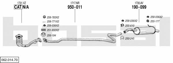 Bosal 062.014.70 Exhaust system 06201470 06201470 Bosal Exhaust system