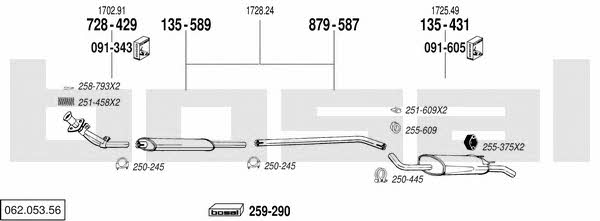 Bosal 062.053.56 Exhaust system 06205356