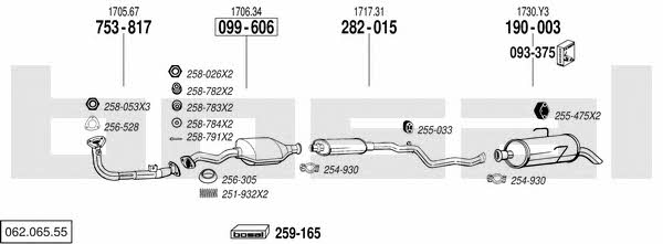 Bosal 062.065.55 Exhaust system 06206555 06206555 Bosal Exhaust system