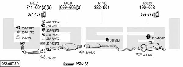 Bosal 062.067.50 Exhaust system 06206750 06206750 Bosal Exhaust system