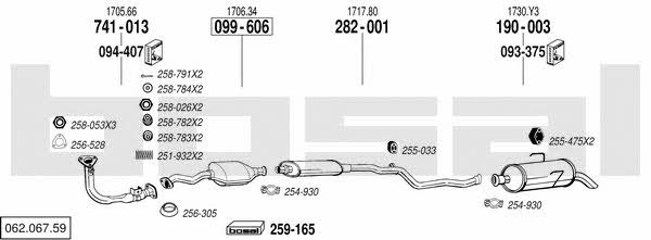 Bosal 062.067.59 Exhaust system 06206759 06206759 Bosal Exhaust system