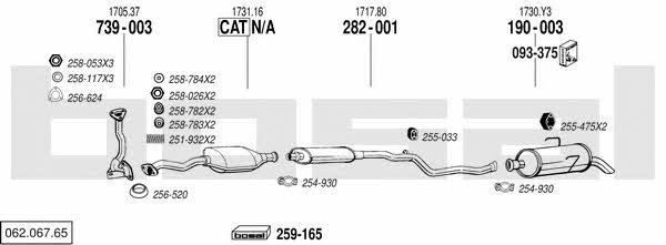 Bosal 062.067.65 Exhaust system 06206765 06206765 Bosal Exhaust system