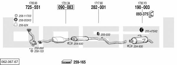 Bosal 062.067.67 Exhaust system 06206767 06206767 Bosal Exhaust system