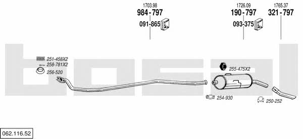 Bosal 062.116.52 Exhaust system 06211652