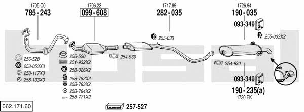Bosal 062.171.60 Exhaust system 06217160