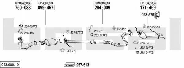  043.000.10 Exhaust system 04300010