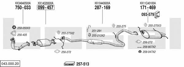  043.000.20 Exhaust system 04300020