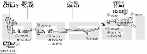 Bosal 043.012.10 Exhaust system 04301210