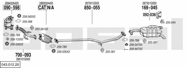  043.012.20 Exhaust system 04301220