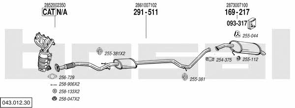 Bosal 043.012.30 Exhaust system 04301230