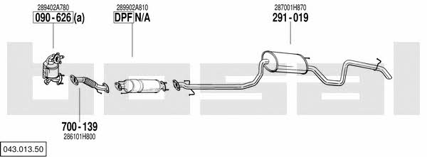  043.013.50 Exhaust system 04301350