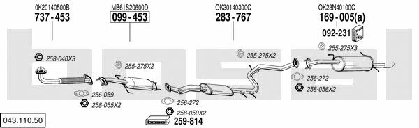  043.110.50 Exhaust system 04311050