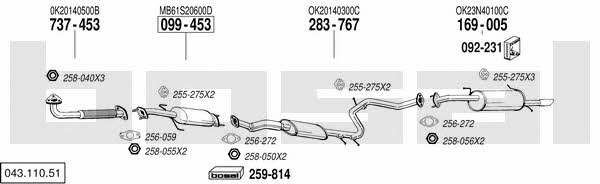  043.110.51 Exhaust system 04311051