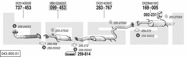  043.900.01 Exhaust system 04390001