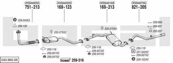  043.960.05 Exhaust system 04396005